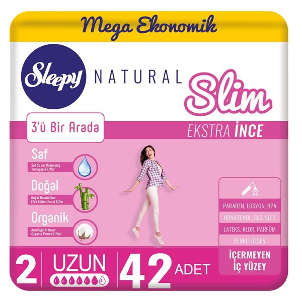 Photo de Sleepy Natural Slim Extra Thin Long (42 coussinets)